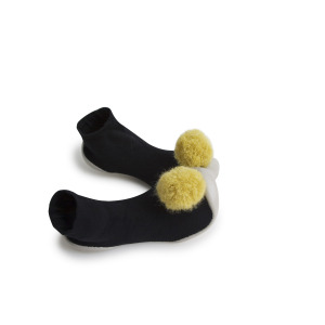 Babbucce con pompons giallo