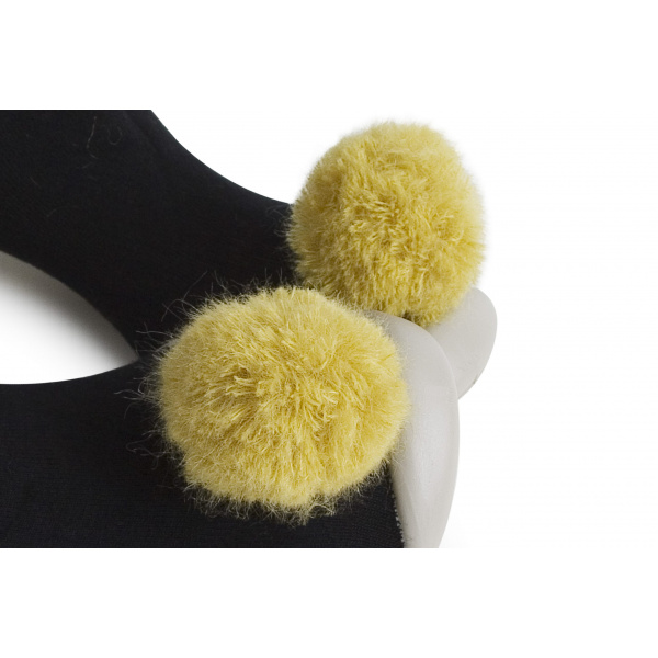 Babbucce con pompons giallo
