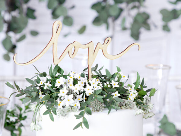 Topper in legno Love