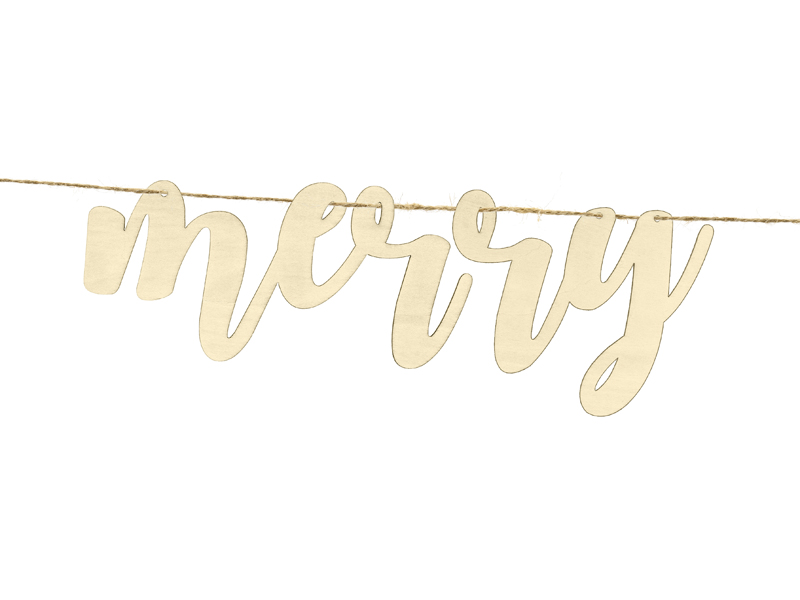 Ghirlanda in legno Merry Christmas
