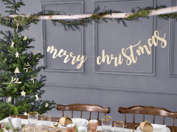 Ghirlanda in legno Merry Christmas