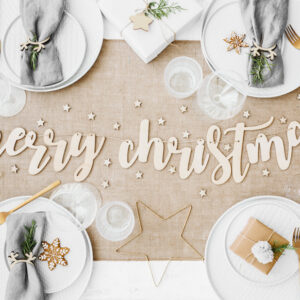 Ghirlanda in legno Merry Christmas