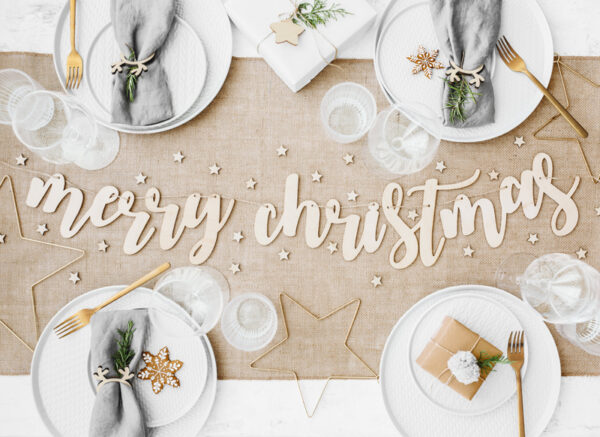 Ghirlanda in legno Merry Christmas