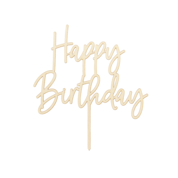 Topper in legno Happy Birthday