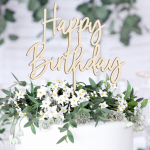 Topper in legno Happy Birthday