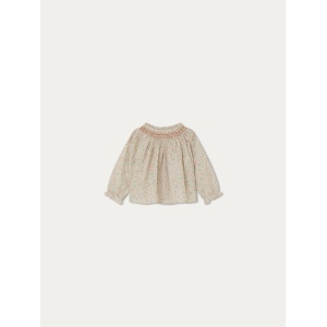 Camicetta in tessuto liberty e punto smock