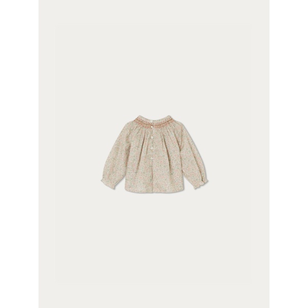 Camicetta in tessuto liberty e punto smock