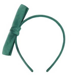 Cerchietto con fiocco in velluto verde