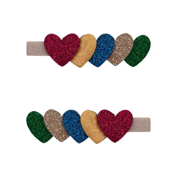 Clip a forma di cuore con glitter
