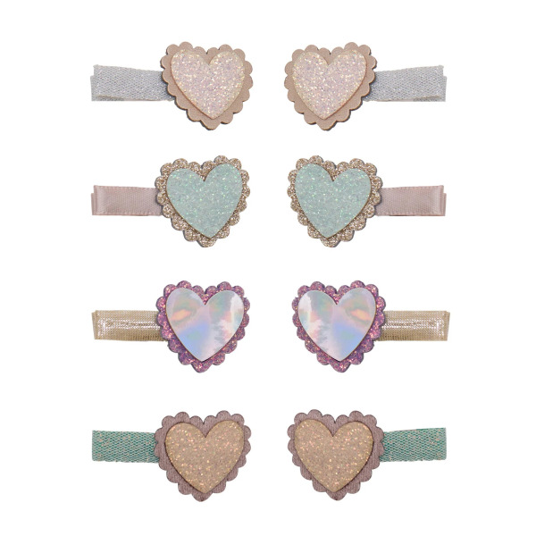 Set 8 Fermagli per Capelli Scalloped Heart