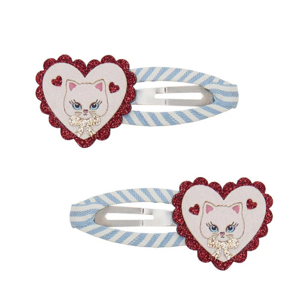Set 2 Fermagli per Capelli Scalloped Kitty