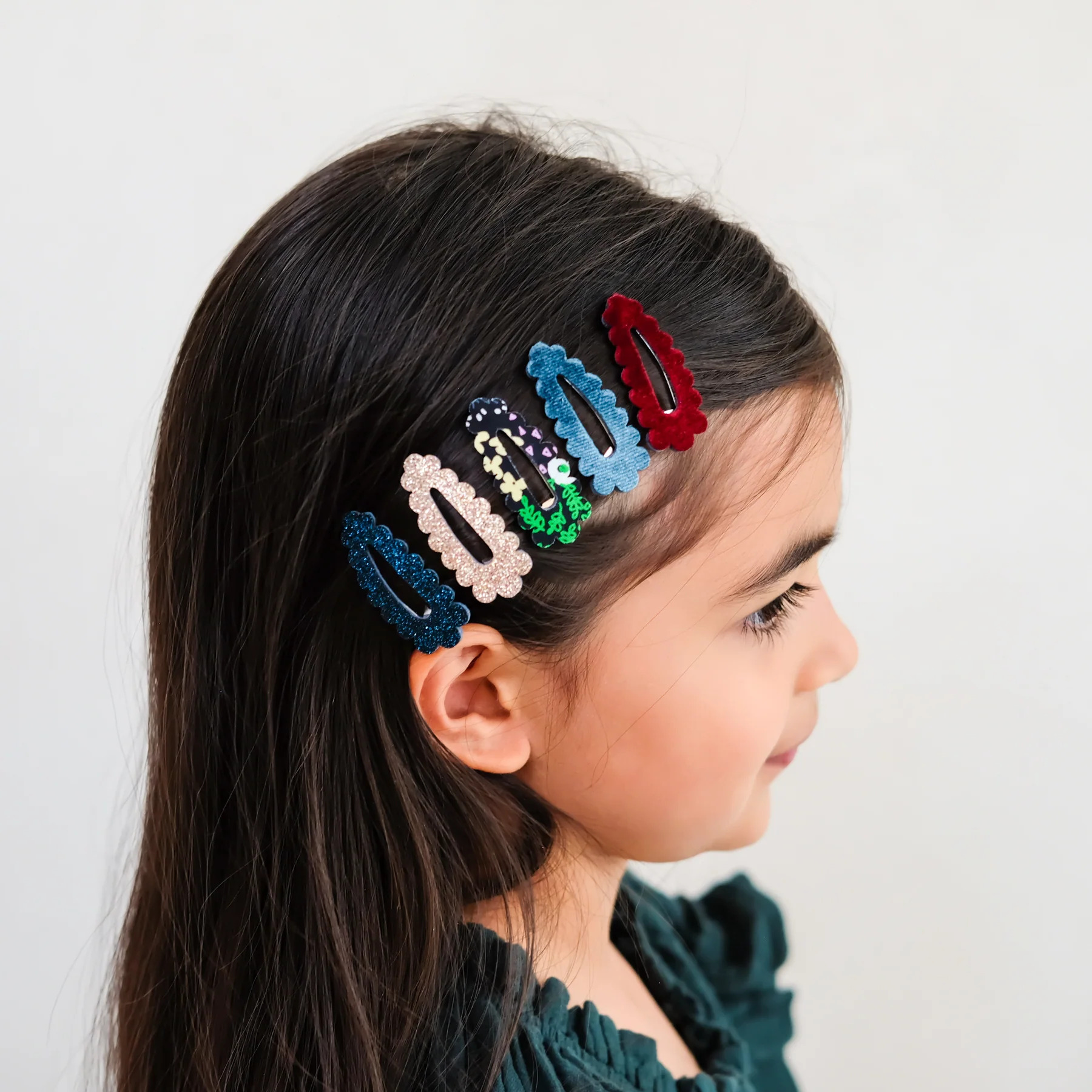 Set 5 Fermagli per Capelli Blackberry Scalloped