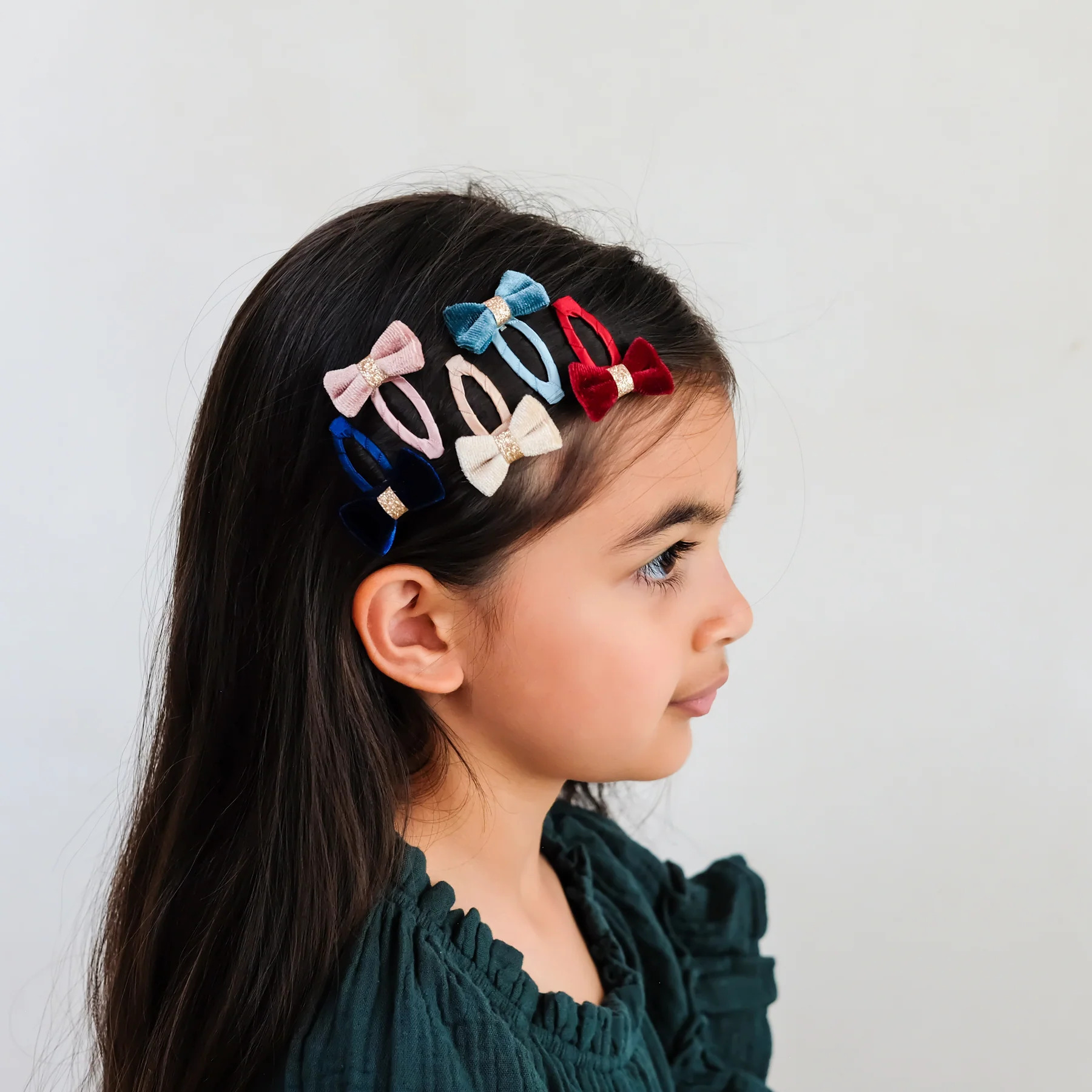 Set 5 Fermagli per Capelli Tinkerbell Velvet Bow