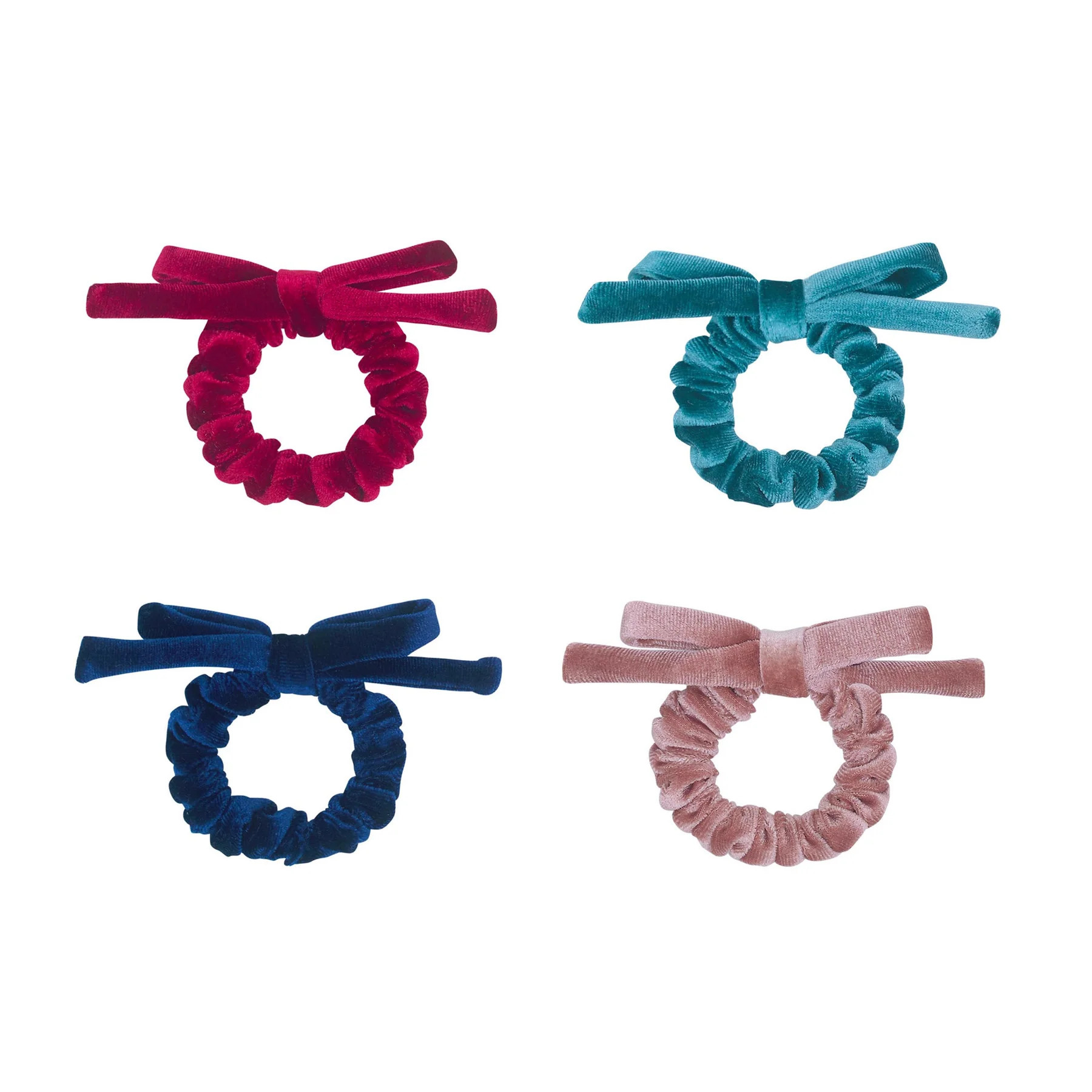 Set 4 Elastici Scrunchies in Velluto Blackberry