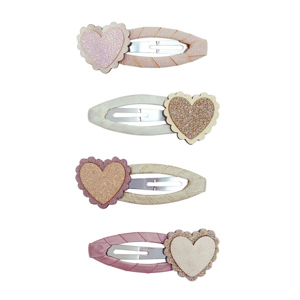 Set 4 Fermagli per Capelli Scalloped Heart