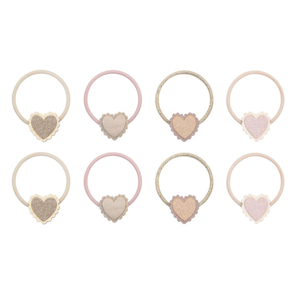 Set 8 Elastici per Capelli Scalloped Heart