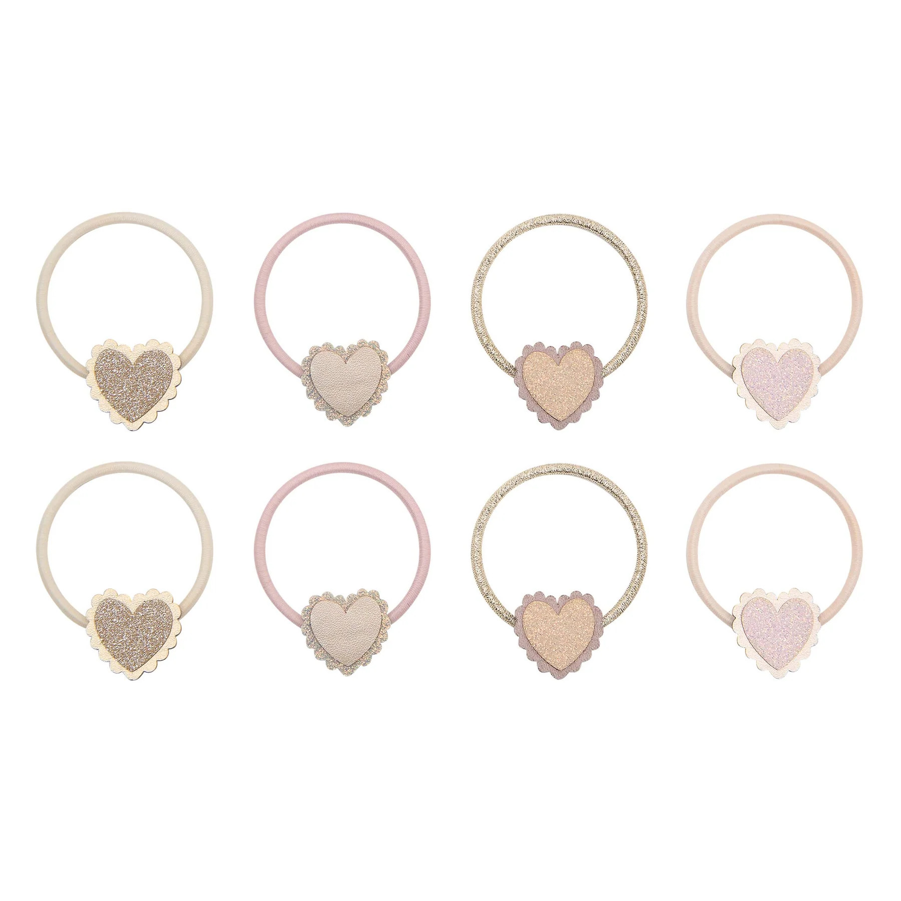 Set 8 Elastici per Capelli Scalloped Heart