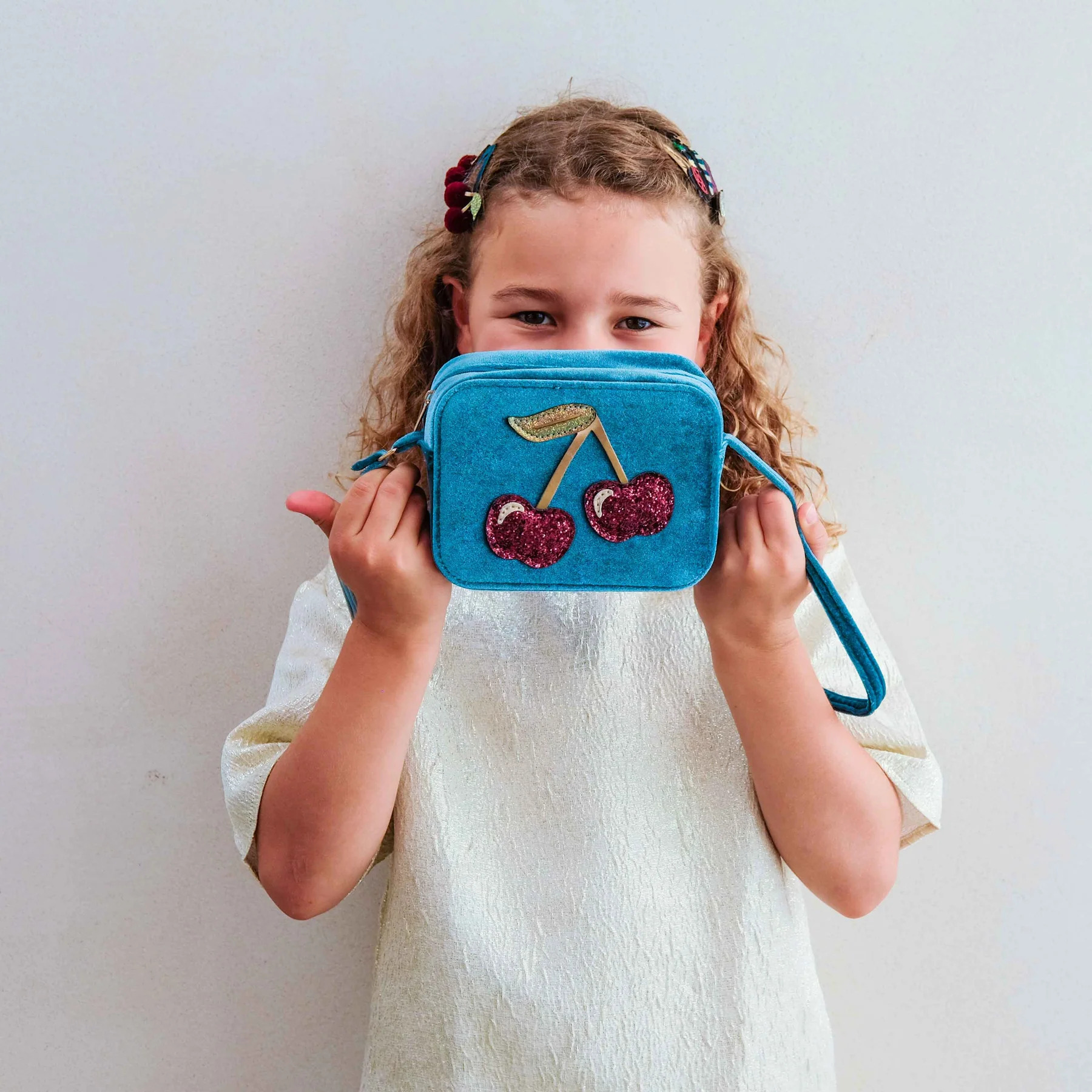 Borsa in Velluto Velvet Cherries