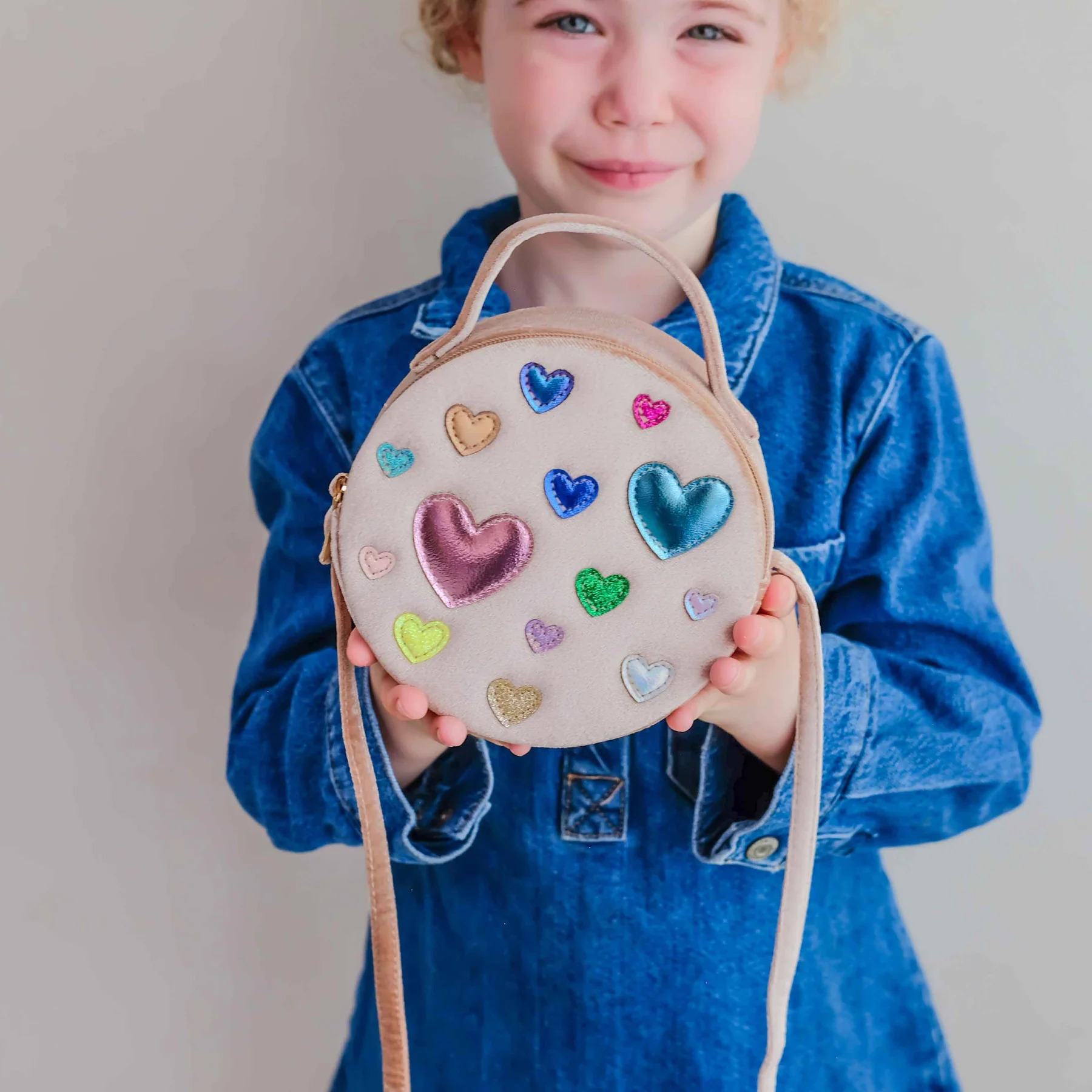 Borsa in Velluto Scatter Heart