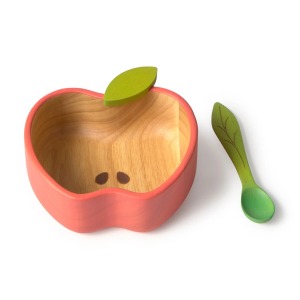 Set ciotola in legno con cucchiaio