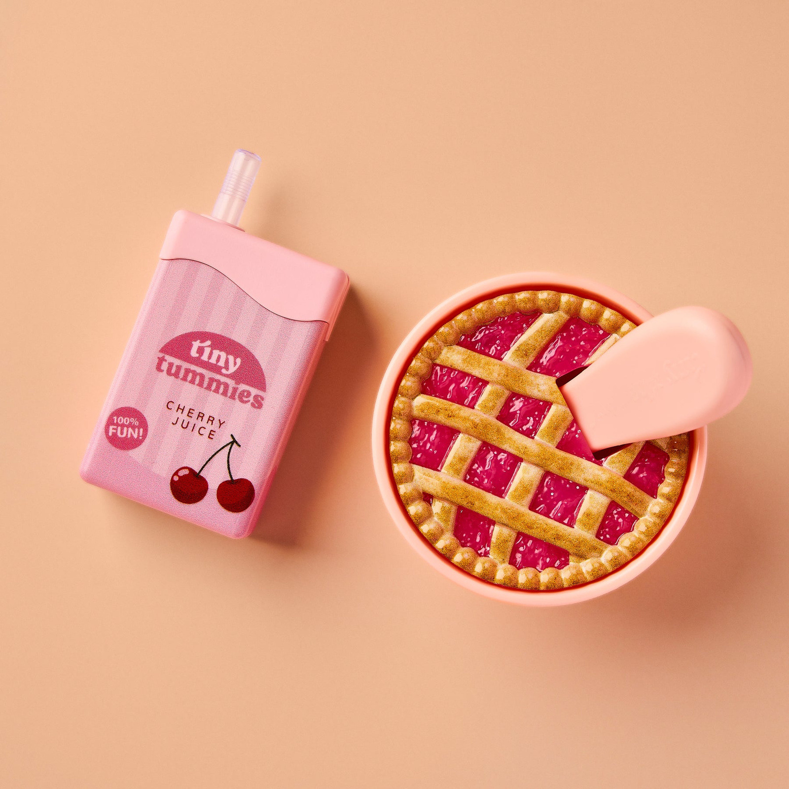 C Tiny Harlow TORTA CILIEGIESET.JPG Set Picnic per Bambole Cherry Pie & Cherry Juice