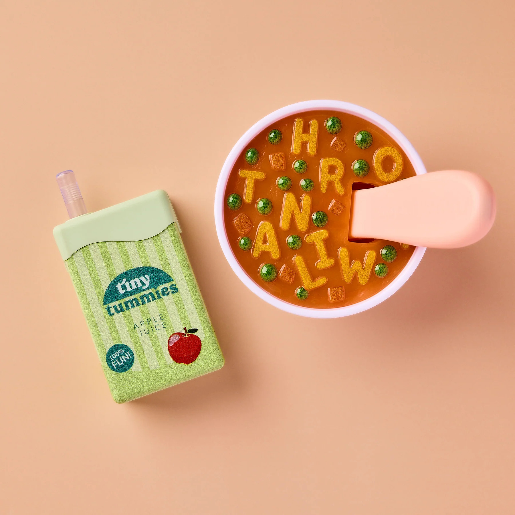 Set Pappa per Bambole Alphabet Soup & Apple Juice