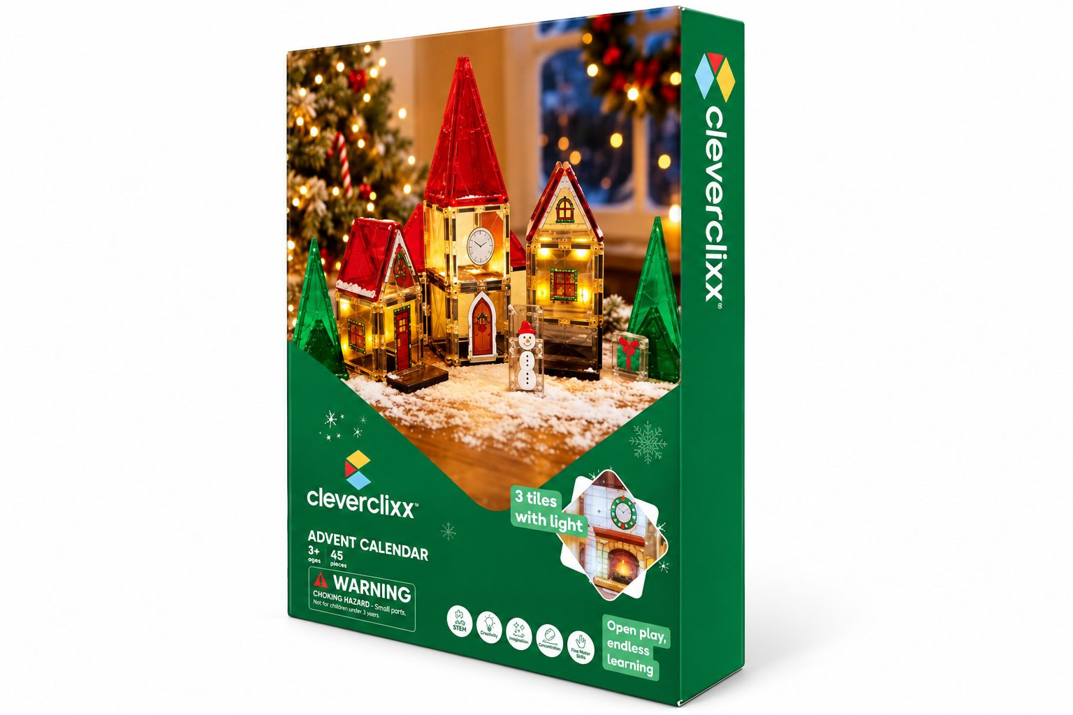 Calendario dell’Avvento Christmas Village – 46 Tessere Magnetiche Luminose