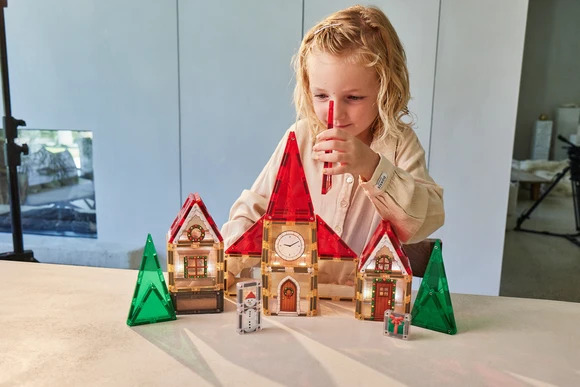 Calendario dell’Avvento Christmas Village – 46 Tessere Magnetiche Luminose