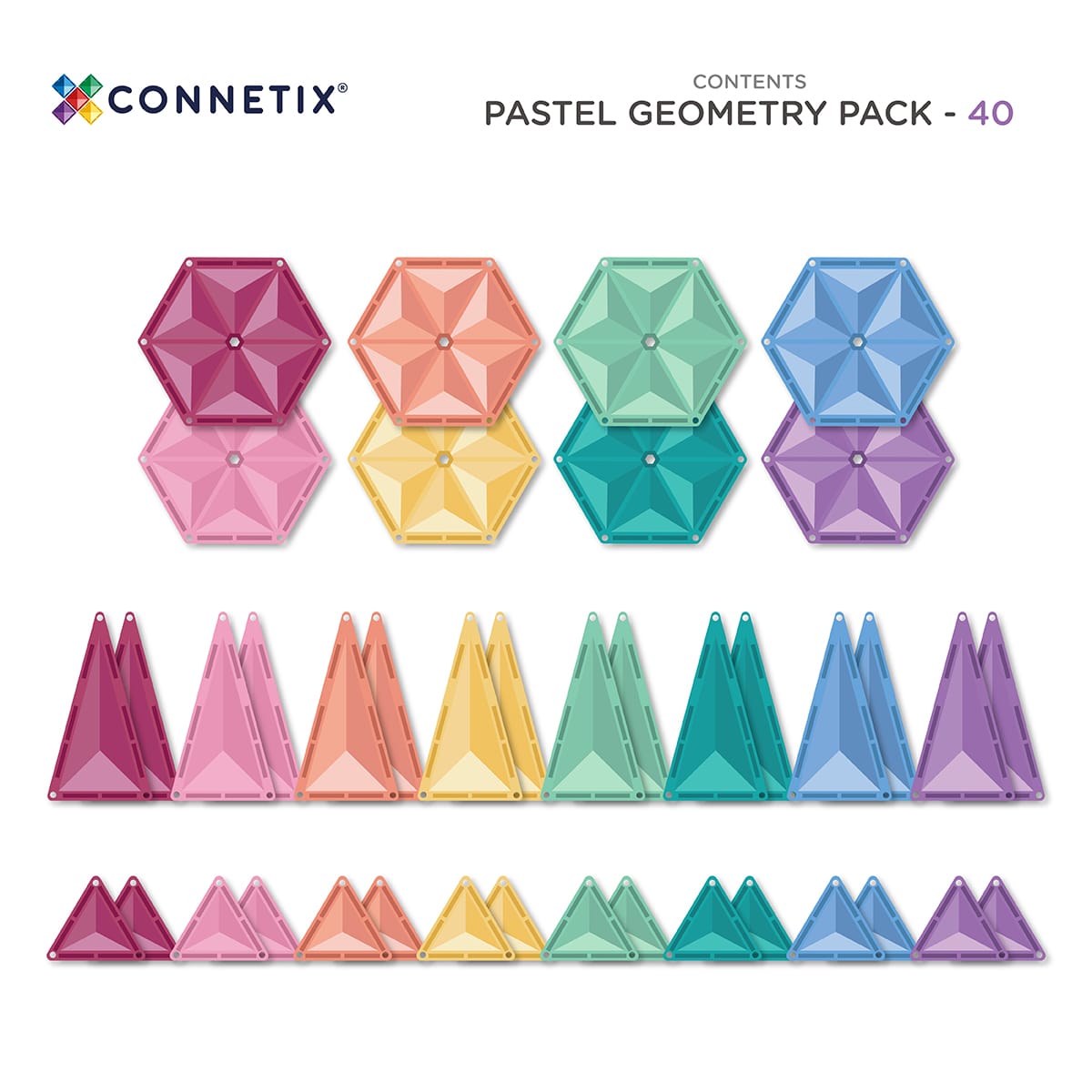 Pacchetto Geometria Pastello 40 pz