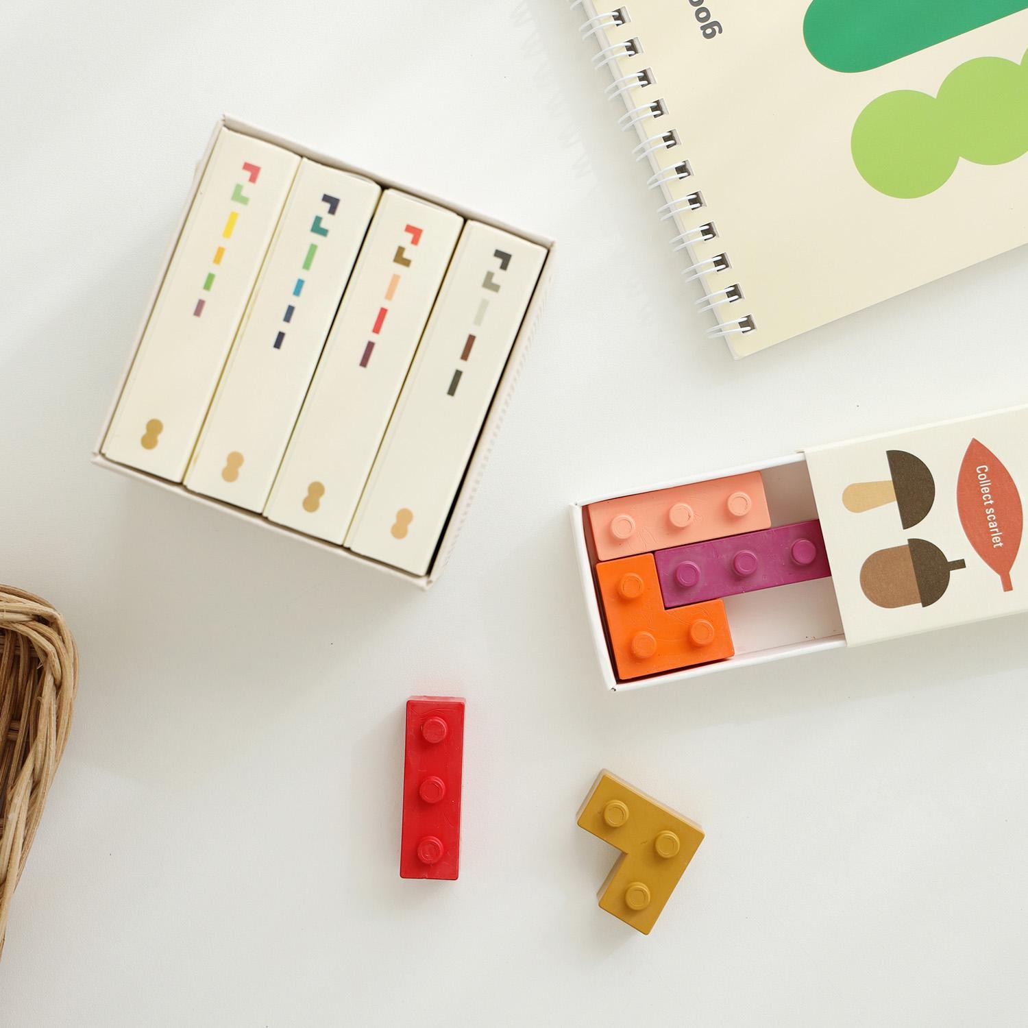 Crayon Block Seasons – Set di Pastelli a Mattoncino 4 Stagioni