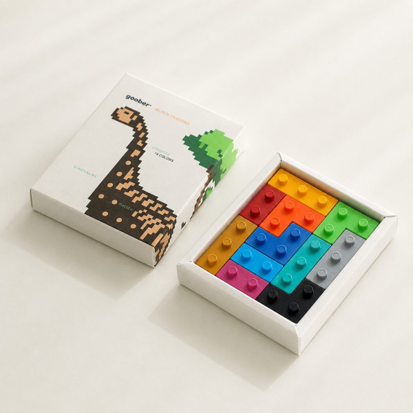 Crayons Block Dinosaur – Set di pastelli a mattoncino