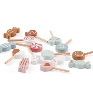 Set di caramelle in legno