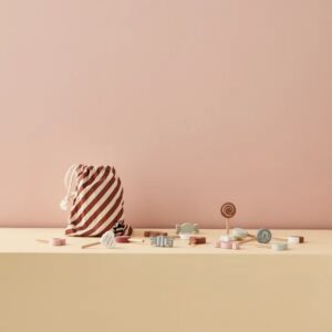 Set di caramelle in legno