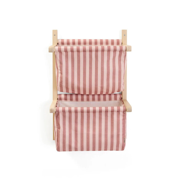 Organizer da Parete in Tessuto Stripe Clay Pink