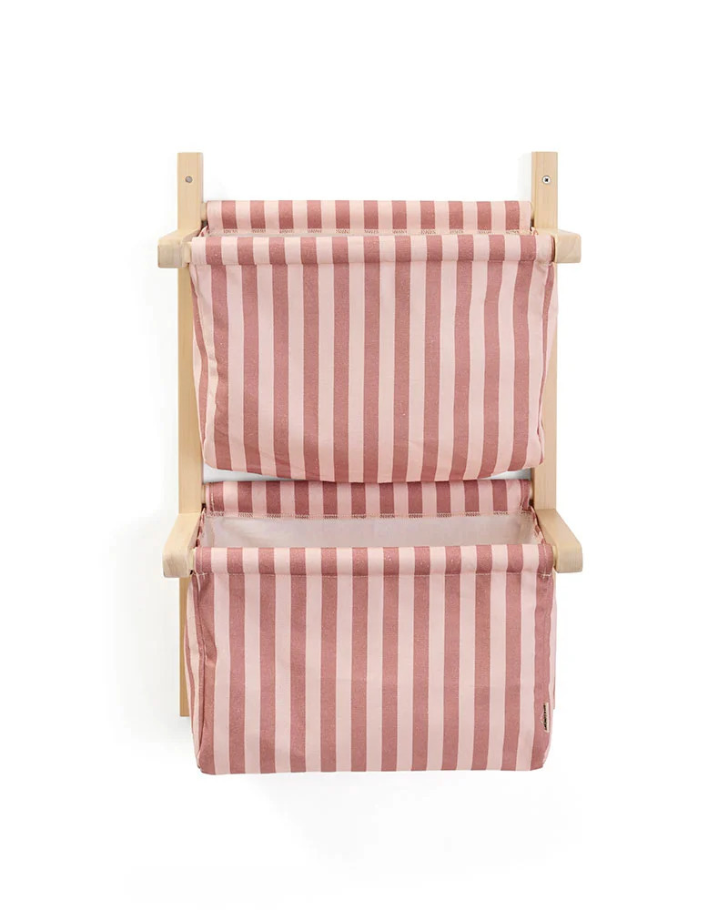 Organizer da Parete in Tessuto Stripe Clay Pink