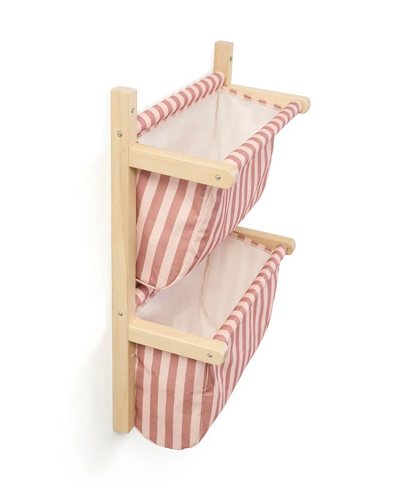 Organizer da Parete in Tessuto Stripe Clay Pink