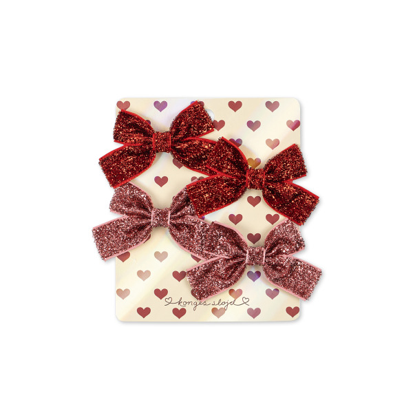 Set 4 Fermagli Glitter Bow