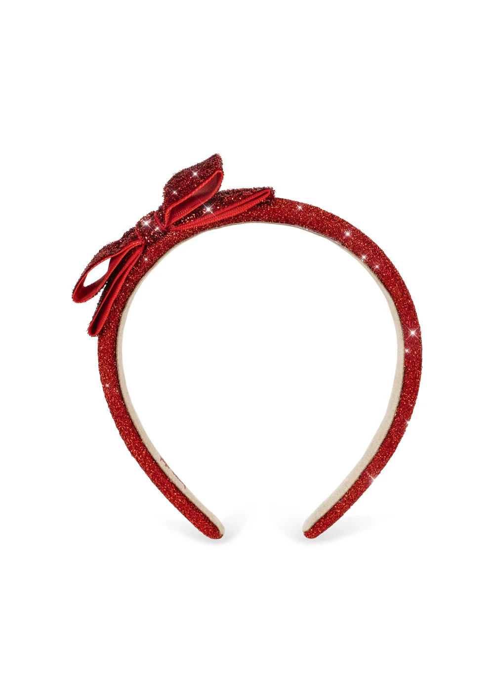 Cerchietto Velvet Bow Red Glitter