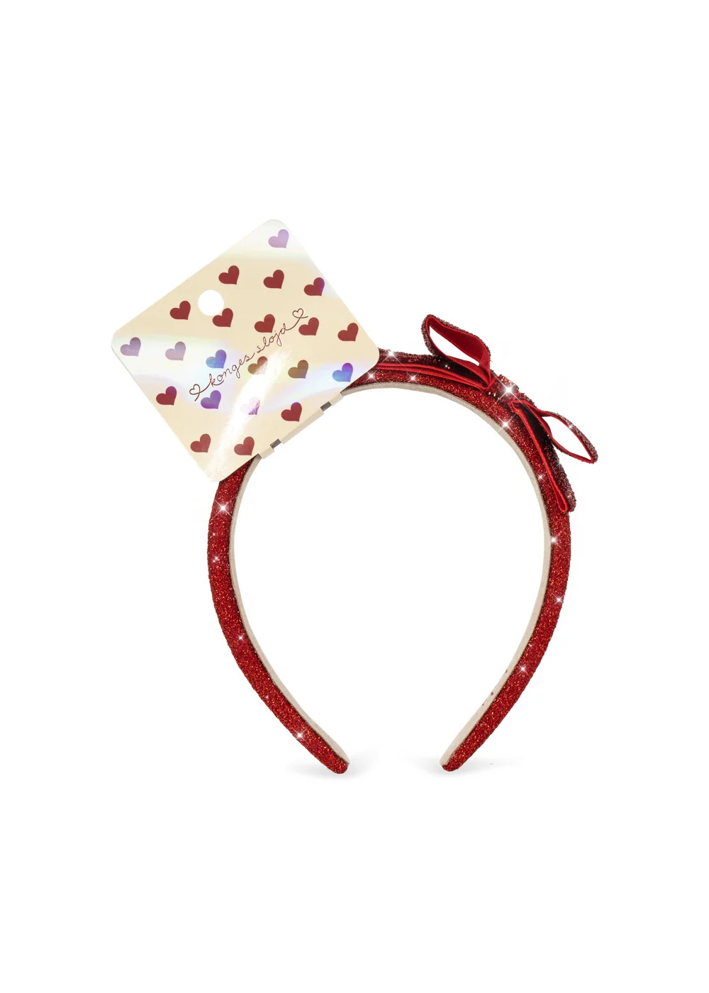 Cerchietto Velvet Bow Red Glitter