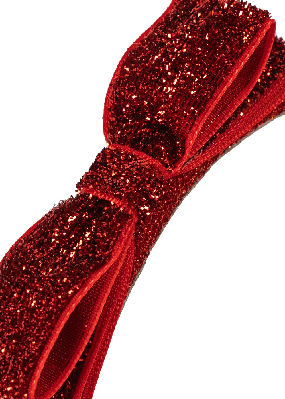 Cerchietto Velvet Bow Red Glitter