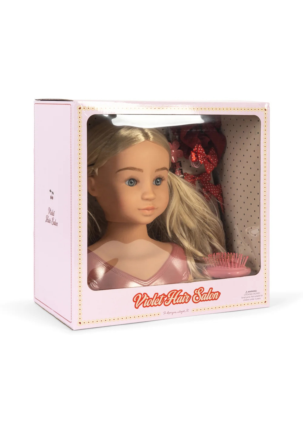Testa Bambola Violet Hair Salon con Accessori