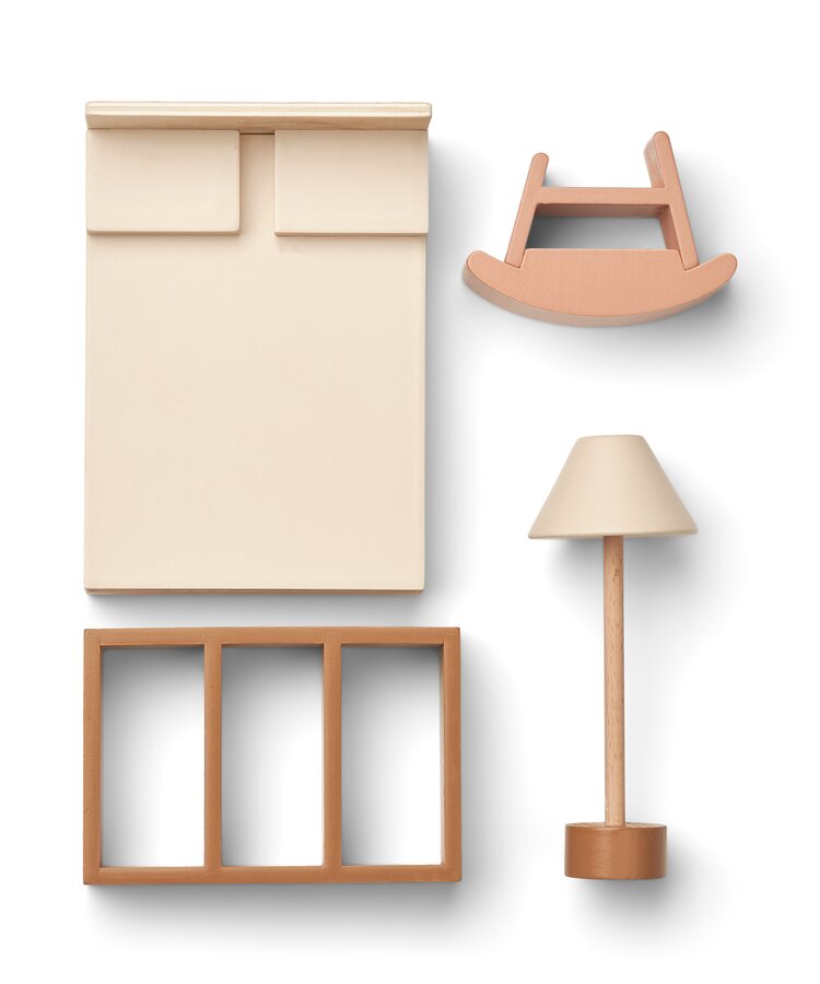 Mobili per camera in legno per casa delle bambole