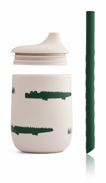Bicchiere in silicone con cannuccia