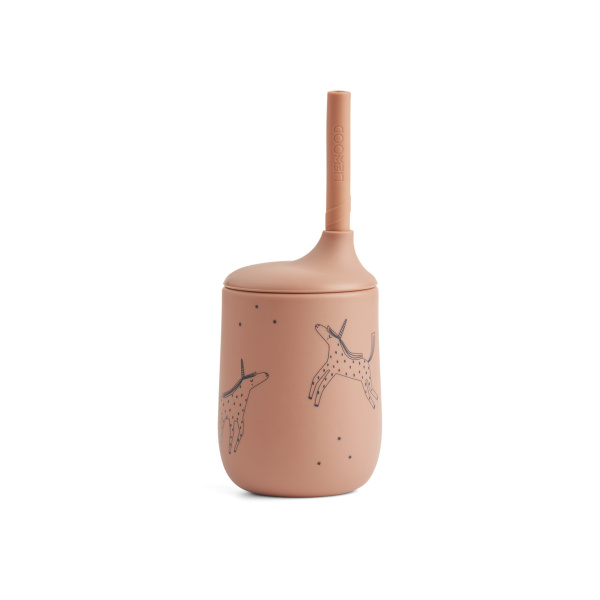 Bicchiere in silicone con cannuccia