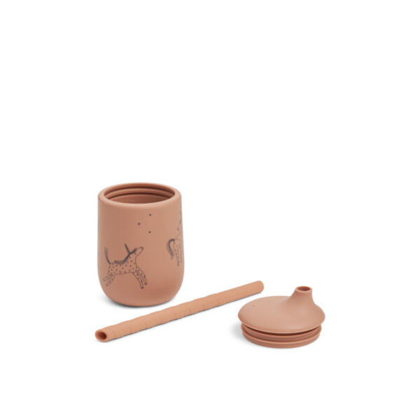 Bicchiere in silicone con cannuccia