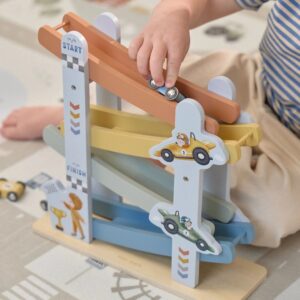 Pista in legno per auto – Blu