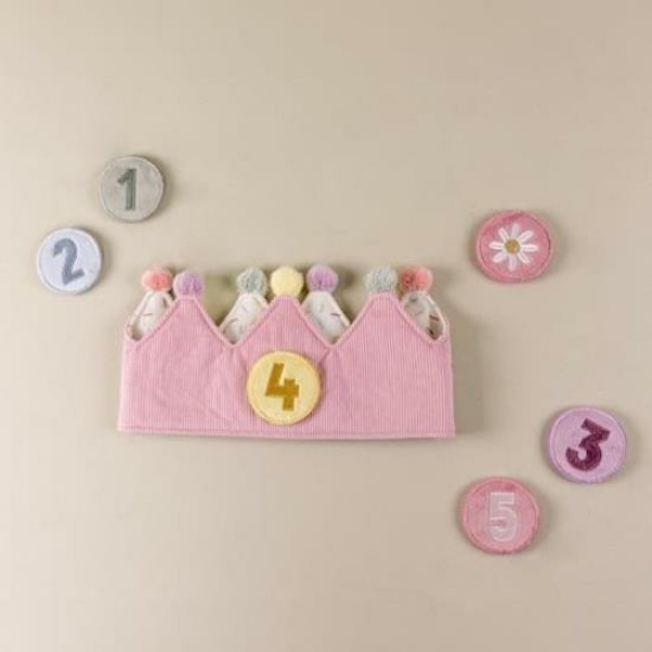 Birthday Crown con numeri rosa