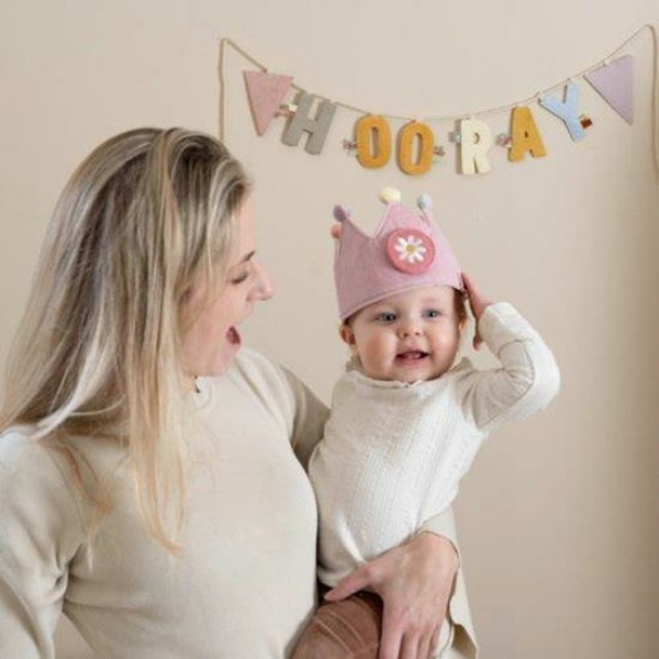 Birthday Crown con numeri rosa