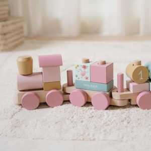 Treno di Blocchi di Legno – Rosa