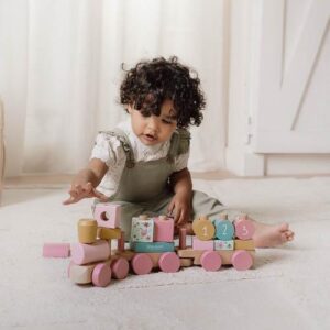 Treno di Blocchi di Legno – Rosa